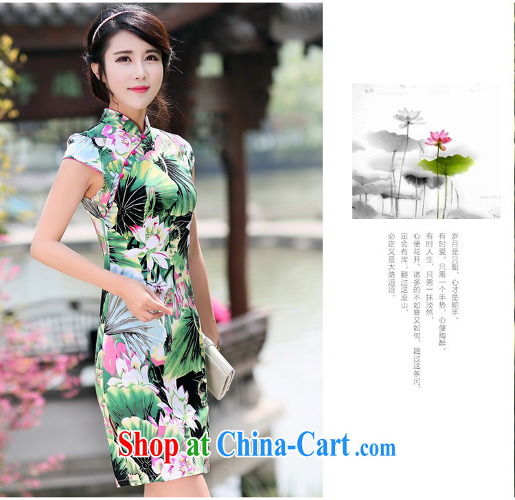 Jin Bai Lai cheongsam dress improved summer 2015 Tang replace short-sleeved large, female retro cheongsam dress 4 XL pictures, price, brand platters! Elections are good character, the national distribution, so why buy now enjoy more preferential! Health