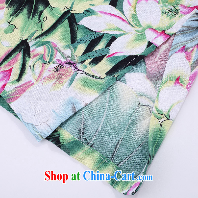Jin Bai Lai cheongsam dress improved summer 2015 tang on short-sleeved large, female retro cheongsam dress 4 XL idealistically Bai Lai (C . Z . BAILEE), and shopping on the Internet