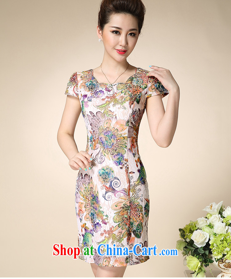 Hong Kong Honey Love 2015 summer new, cultivating short-sleeved stamp lace elegant qipao package and dresses female white background 3 XL pictures, price, brand platters! Elections are good character, the national distribution, so why buy now enjoy more preferential! Health
