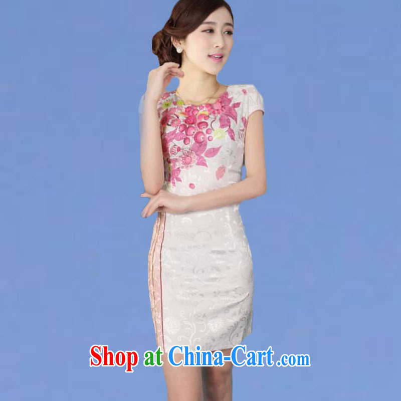 2015 spring and summer new cheongsam dress stylish and refined antique dresses skirts everyday Chinese Dress Sakura green XXL, micro-ching, shopping on the Internet