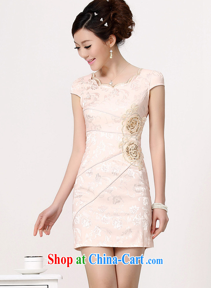 Connie, population 2015 summer new, improved cheongsam stylish embroidered clothes video waist dresses summer dresses pink M small a picture, price, brand platters! Elections are good character, the national distribution, so why buy now enjoy more preferential! Health