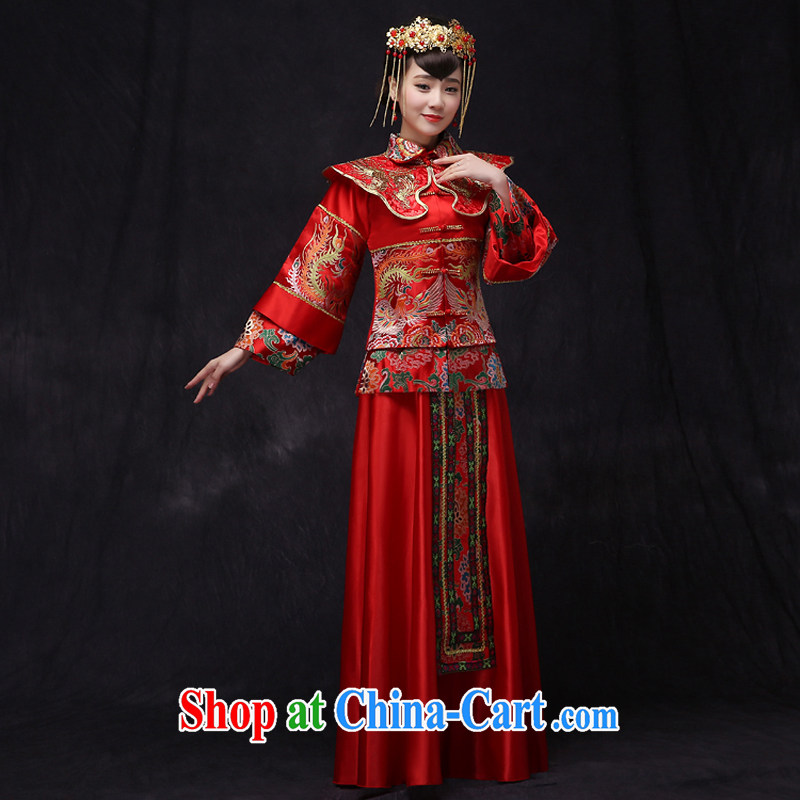 Su-wo family-su Wo service antique Chinese Soo Wo service bridal gown wedding toast clothing red cheongsam dragon costume dramas of marriage, spring and summer, the red XS, Sau Wo saga, shopping on the Internet