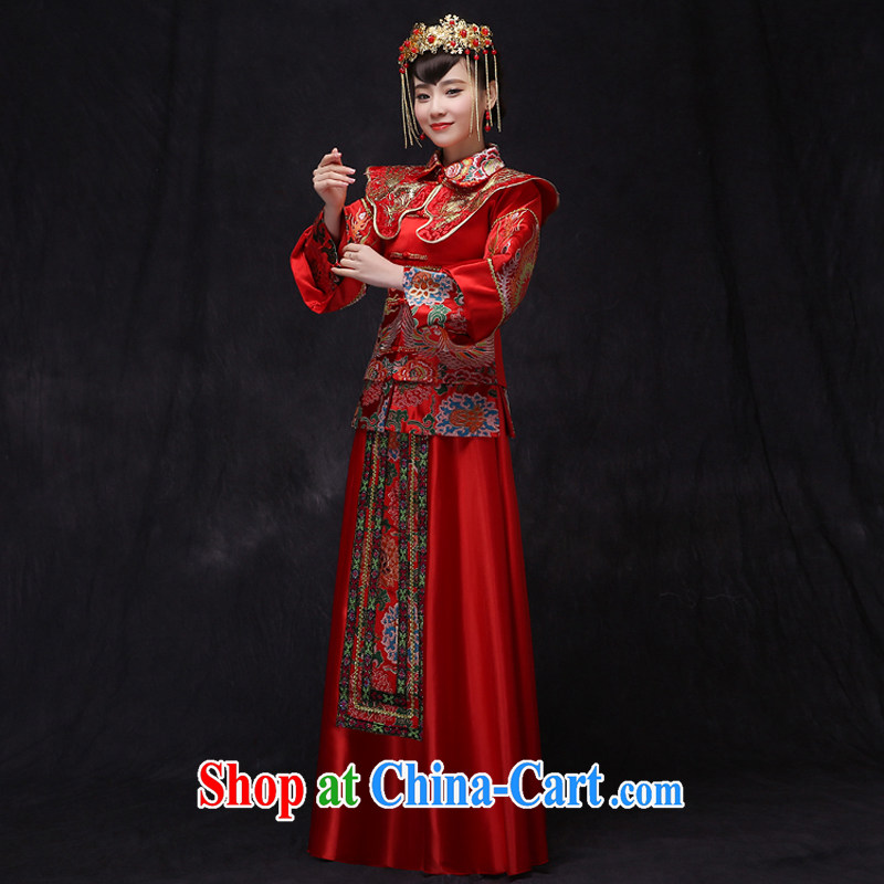 Su-wo family-su Wo service antique Chinese Soo Wo service bridal gown wedding toast clothing red cheongsam dragon costume dramas of marriage, spring and summer, the red XS, Sau Wo saga, shopping on the Internet