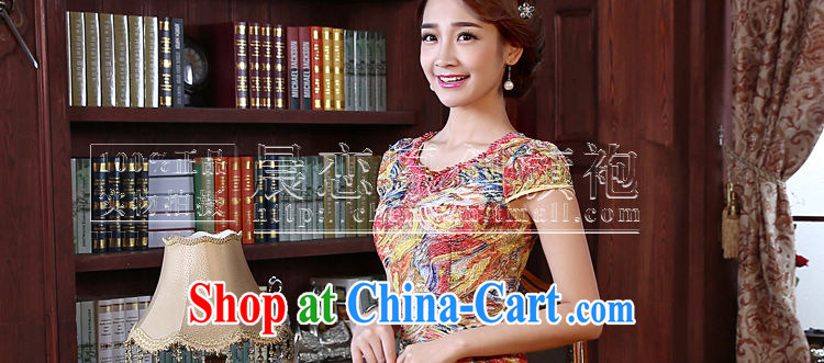 Morning, summer 2015 with new, improved Stylish retro short cheongsam dress beaded lace daily dresses orange M pictures, price, brand platters! Elections are good character, the national distribution, so why buy now enjoy more preferential! Health