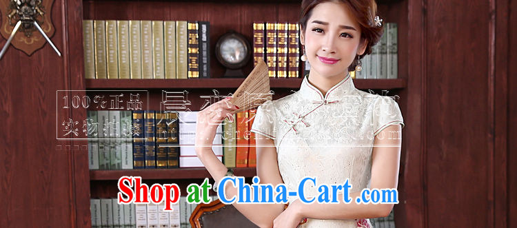 Morning, summer 2015 with new, improved Stylish retro short cheongsam dress Lace Embroidery daily dresses light green M pictures, price, brand platters! Elections are good character, the national distribution, so why buy now enjoy more preferential! Health