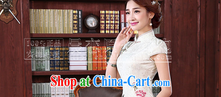 Morning, summer 2015 with new, improved Stylish retro short cheongsam dress Lace Embroidery daily dresses light green M pictures, price, brand platters! Elections are good character, the national distribution, so why buy now enjoy more preferential! Health