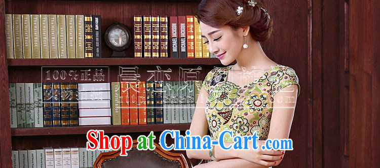 Morning, summer 2015 with new, improved Stylish retro short cotton cheongsam dress everyday dresses two-color summer flowers light blue XL pictures, price, brand platters! Elections are good character, the national distribution, so why buy now enjoy more preferential! Health
