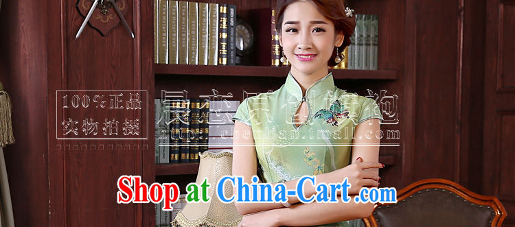 Morning dresses, new summer retro long improved stylish sauna silk silk Chinese qipao dress green butterfly green XXL pictures, price, brand platters! Elections are good character, the national distribution, so why buy now enjoy more preferential! Health
