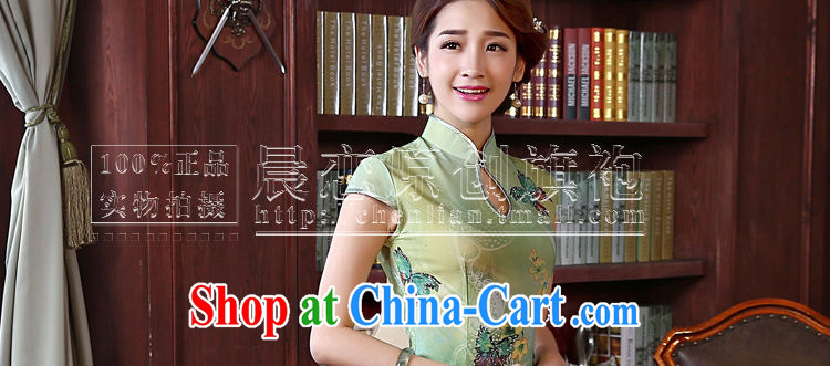 Morning dresses, new summer retro long improved stylish sauna silk silk Chinese qipao dress green butterfly green XXL pictures, price, brand platters! Elections are good character, the national distribution, so why buy now enjoy more preferential! Health