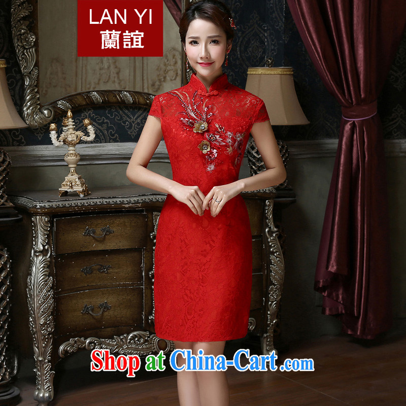 Friends, new 2015 bridal wedding toast clothing retro improved, for marriage Chinese qipao gown spring and summer short cheongsam dress quality assurance.