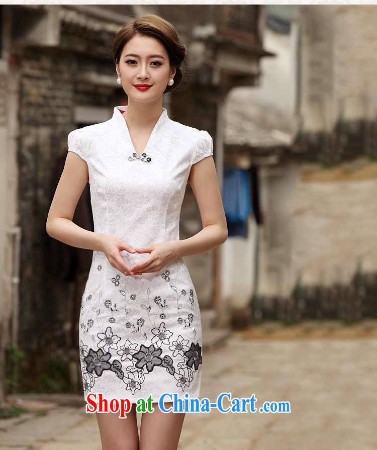Korean honey Julia (HanMiYa) 2015 summer Stylish retro improved cheongsam short bubble sleeves package and dresses DR 11,203 white XXL pictures, price, brand platters! Elections are good character, the national distribution, so why buy now enjoy more preferential! Health