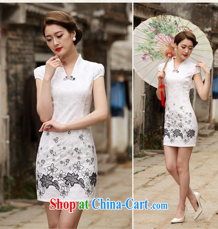 Yue loved Jacob (YUEAIYA) 2015 summer Stylish retro improved cheongsam short bubble sleeves package and dresses DR 11,203 white XXL pictures, price, brand platters! Elections are good character, the national distribution, so why buy now enjoy more preferential! Health