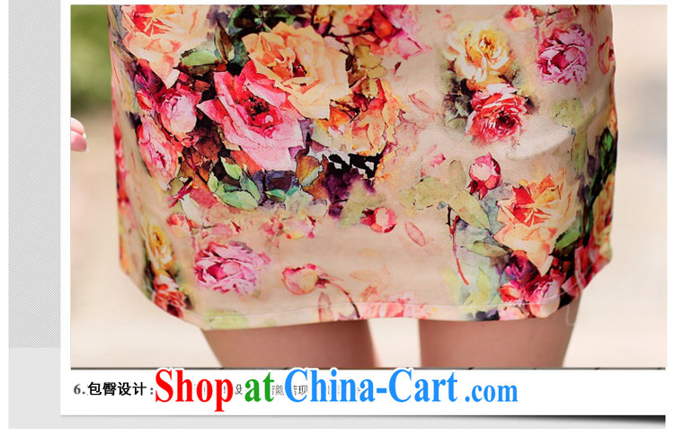 Jin Bai, Mrs Tang Women's clothes dresses summer graphics gaunt-style summer short sleeve cheongsam improved skirt retro stamp dresses M pictures, price, brand platters! Elections are good character, the national distribution, so why buy now enjoy more preferential! Health