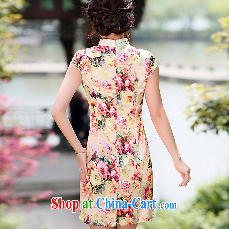 Jin Bai, Mrs Tang Women's clothes dresses summer graphics gaunt-style summer short sleeve cheongsam improved skirt retro stamp dresses M idealistically Bai Lai (C . Z . BAILEE), online shopping