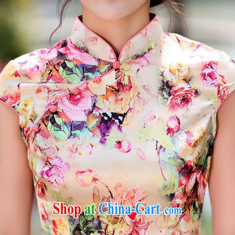 Jin Bai, Mrs Tang Women's clothes dresses summer graphics gaunt-style summer short sleeve cheongsam improved skirt retro stamp dresses M idealistically Bai Lai (C . Z . BAILEE), online shopping