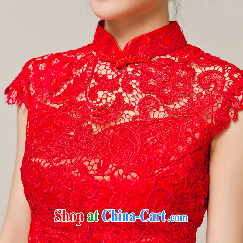 Recall that Namibia Red Cross lace beauty short cheongsam dress bridal toast clothing spring and summer dresses red Chinese wedding dress Q 12,048 red XL, recalling that the red makeup, shopping on the Internet