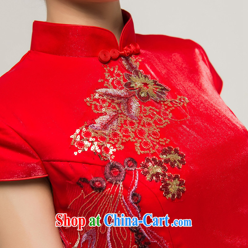Recall that the red makeup short-sleeved beauty wedding dresses and stylish bridal toast clothing retro improved Chinese wedding dress Q 13,607 red XL, recalling that the red makeup, shopping on the Internet