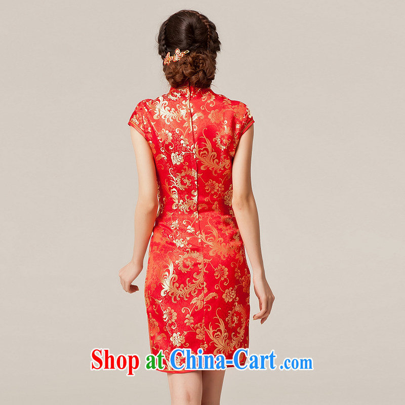 Recall that Namibia Red Cross 2015 spring and summer new marriages, short cheongsam dress stylish improved Chinese bows Q serving 10,021 red XL, recalling that the red makeup, shopping on the Internet