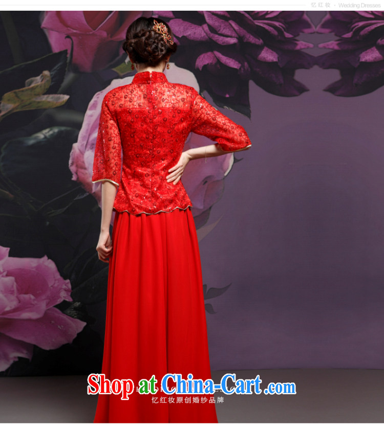 Recall that the red makeup, new Chinese wedding ceremony clothing long sleeved qipao improved stylish bridal toast clothing cheongsam dress Q 14,717 red M pictures, price, brand platters! Elections are good character, the national distribution, so why buy now enjoy more preferential! Health