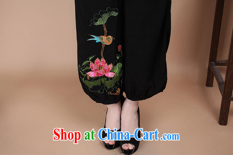HYMN Sodom and Pratt summer 2015 new Chinese Ethnic Wind mother load leisure beauty retro Tang pants embroidered rug pants female black XXL pictures, price, brand platters! Elections are good character, the national distribution, so why buy now enjoy more preferential! Health