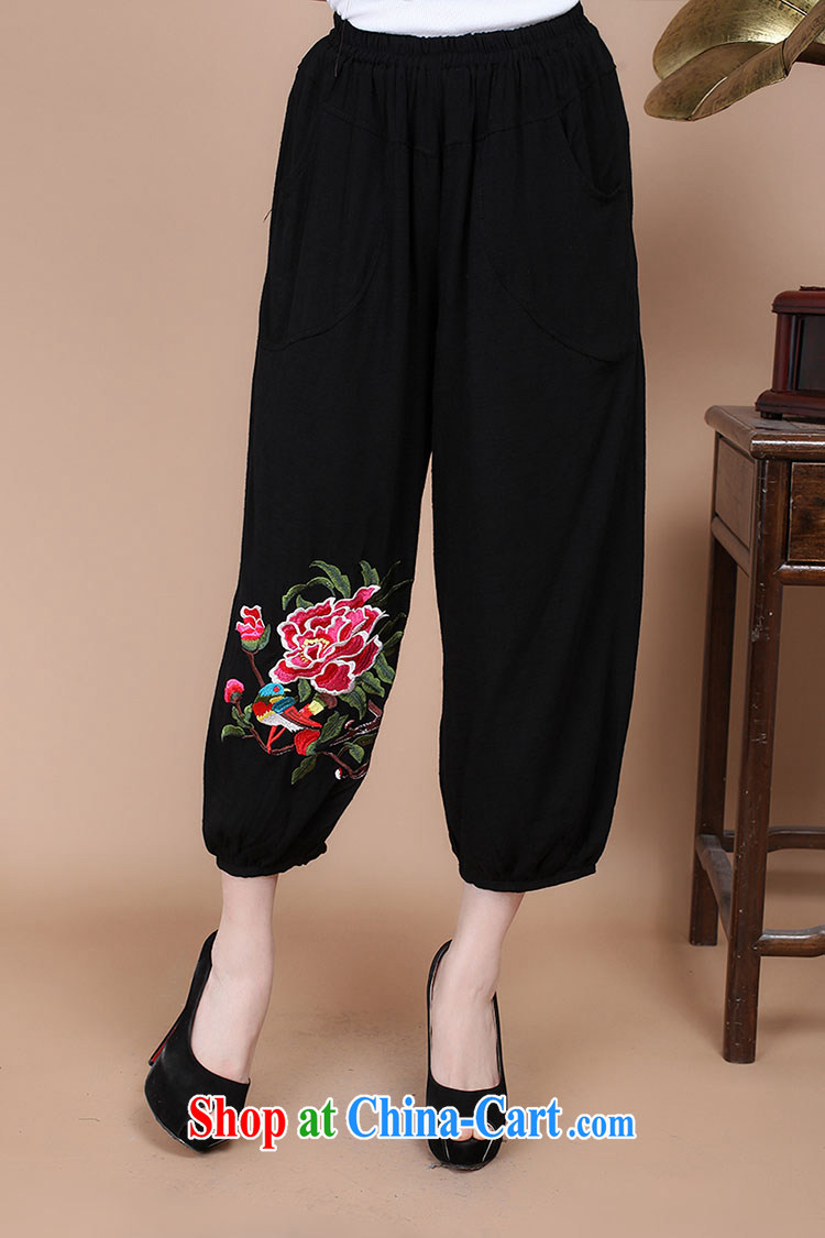 HYMN Sodom and Pratt 2015 summer new mom with older 7 pants Chinese Ethnic Wind cotton embroidery has been the pants black XXXL pictures, price, brand platters! Elections are good character, the national distribution, so why buy now enjoy more preferential! Health