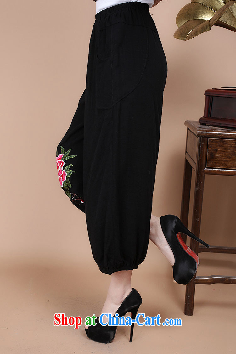 HYMN Sodom and Pratt 2015 summer new mom with older 7 pants Chinese Ethnic Wind cotton embroidery has been the pants black XXXL pictures, price, brand platters! Elections are good character, the national distribution, so why buy now enjoy more preferential! Health