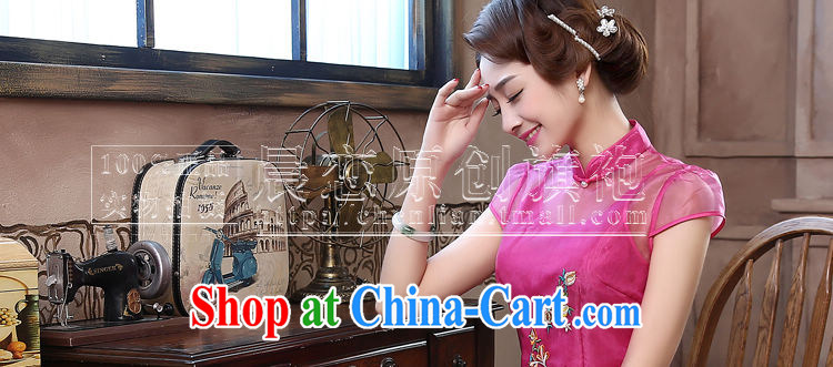 Morning dresses, new summer retro short improved stylish Chinese qipao shirt short-sleeved European root yarn embroidered light blue XXL pictures, price, brand platters! Elections are good character, the national distribution, so why buy now enjoy more preferential! Health