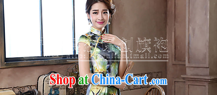 Morning, summer 2015 with new, improved Stylish retro long cheongsam dress lace daily dresses green edge green L pictures, price, brand platters! Elections are good character, the national distribution, so why buy now enjoy more preferential! Health