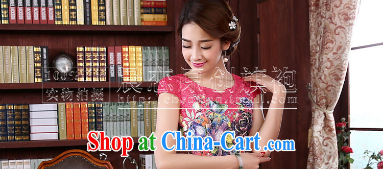 Morning, summer 2015 with new, improved Stylish retro short cheongsam dress of red lace day dresses of red M pictures, price, brand platters! Elections are good character, the national distribution, so why buy now enjoy more preferential! Health