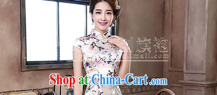 Morning love 2015 summer new, improved Stylish retro short cheongsam dress everyday dresses Magnolia light gray 155/S pictures, price, brand platters! Elections are good character, the national distribution, so why buy now enjoy more preferential! Health