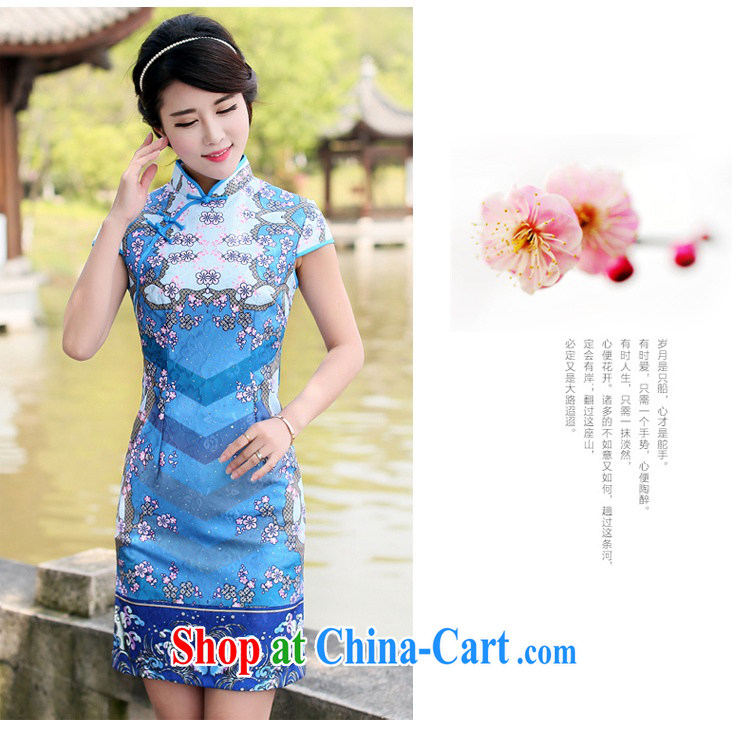 Jin Bai Lai girls dresses new cotton Ma high-end aura video thin beauty short-sleeved summer cheongsam dress improved Tang fitted dresses 4 XL pictures, price, brand platters! Elections are good character, the national distribution, so why buy now enjoy more preferential! Health