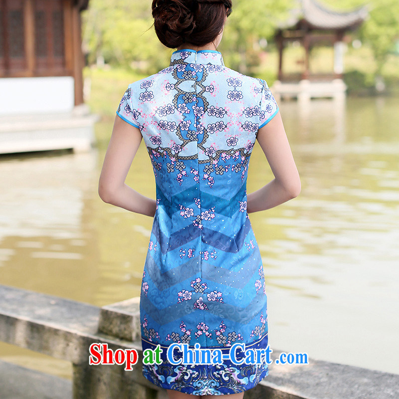 Jin Bai Lai girls dresses new cotton Ma high-end aura video thin beauty short-sleeved summer cheongsam dress improved Chinese Dress 4 XL, pure Bai Lai (C . Z . BAILEE), online shopping