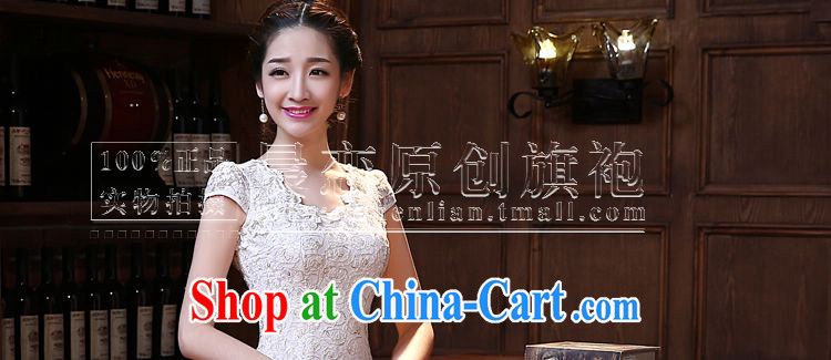 Morning, summer 2015 with new, improved Stylish retro short cheongsam dress fine lace daily dresses apricot M pictures, price, brand platters! Elections are good character, the national distribution, so why buy now enjoy more preferential! Health