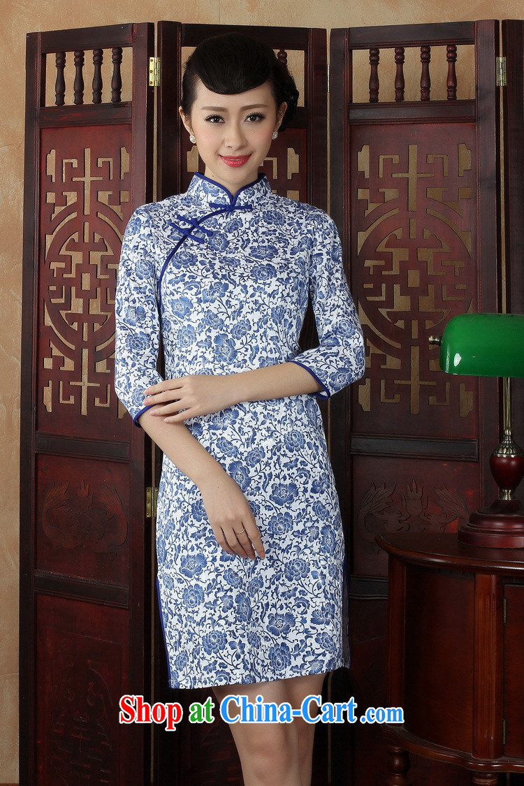 Take the female outfit New Chinese blue and white porcelain with improved Chinese classical beauty cuff in everyday dresses skirts as the color 2 XL pictures, price, brand platters! Elections are good character, the national distribution, so why buy now enjoy more preferential! Health