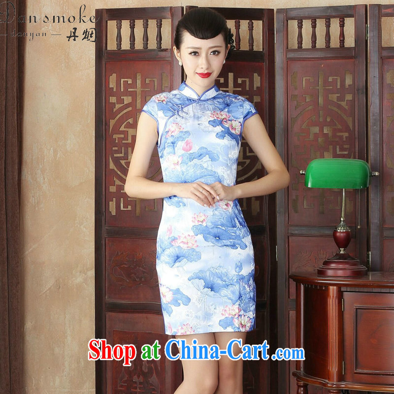 Bin Laden smoke new summer dresses women's clothing everyday Chinese improved retro dresses cotton stamp duty cultivating short dresses such as the color 2 XL