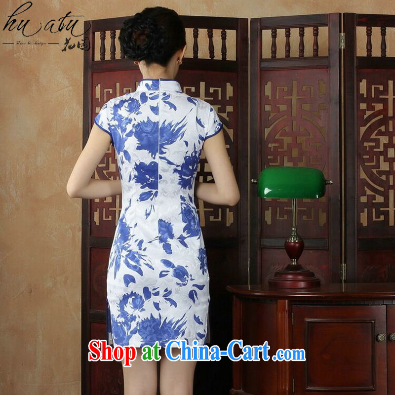 Spend the day dresses summer new women's clothing cheongsam dress Chinese improved, for cultivating blue and white porcelain goods such as the color 2 XL, spend figure, shopping on the Internet