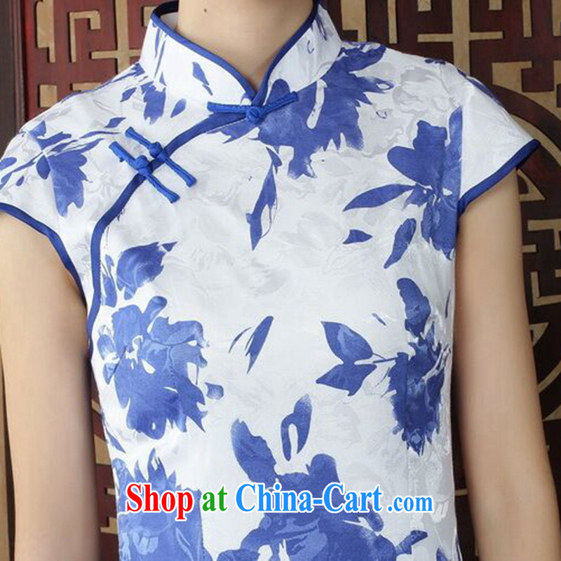 Spend the day dresses summer new women's clothing cheongsam dress Chinese improved, for cultivating blue and white porcelain goods such as the color 2 XL, spend figure, shopping on the Internet