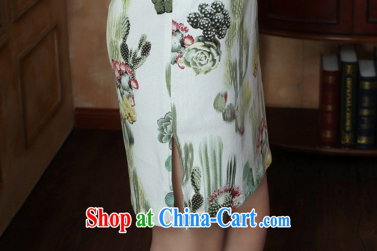 Bin Laden smoke-free Chinese improved antique cheongsam dress summer new, for a tight retro elegant short cheongsam as shown color 2 XL pictures, price, brand platters! Elections are good character, the national distribution, so why buy now enjoy more preferential! Health