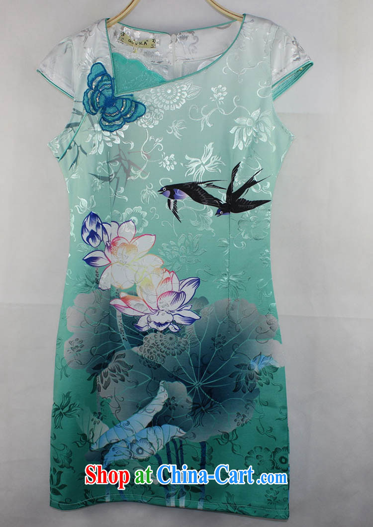 Connie, population 2015 summer dresses, stylish beauty Lotus the gradient improved fashion cheongsam dress 1569 color blue XL pictures, price, brand platters! Elections are good character, the national distribution, so why buy now enjoy more preferential! Health