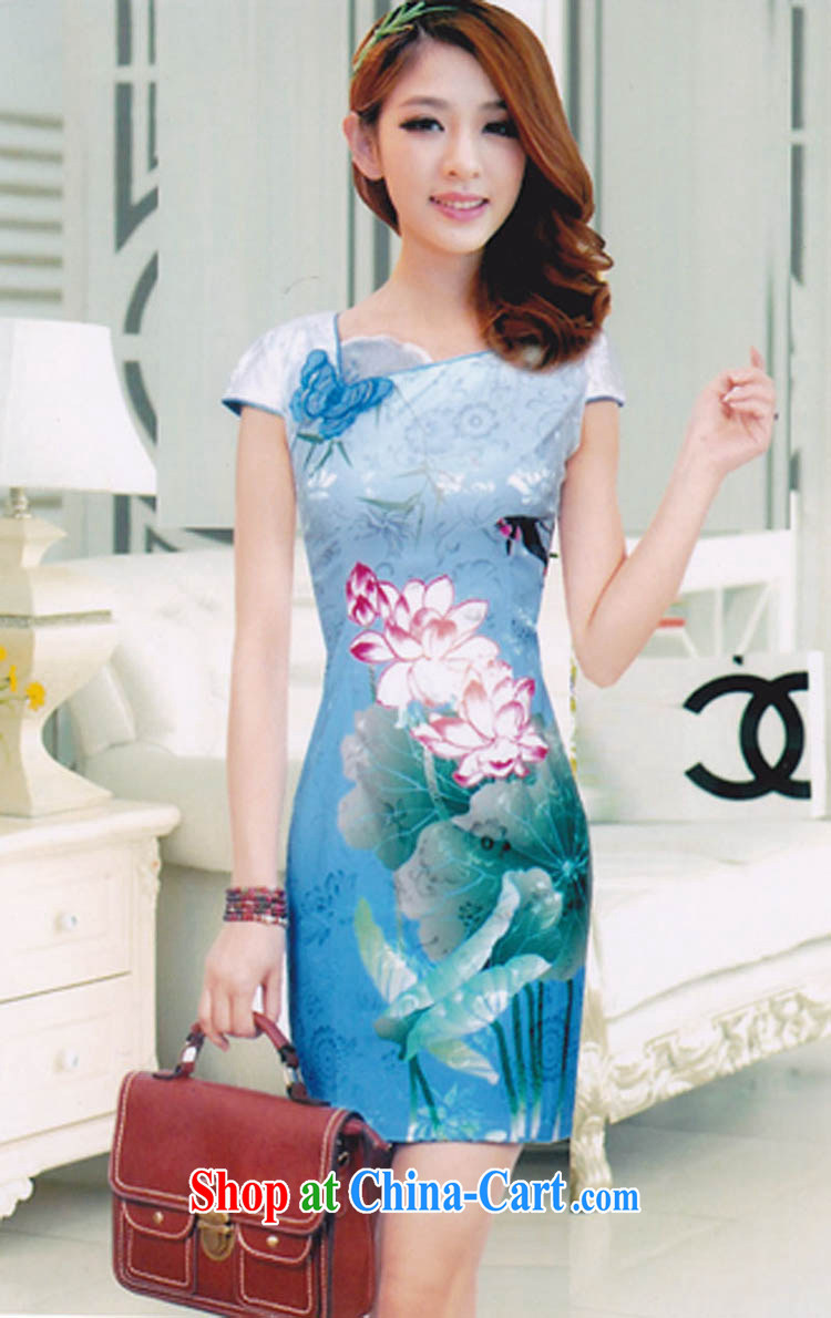 Connie, population 2015 summer dresses, stylish beauty Lotus the gradient improved fashion cheongsam dress 1569 color blue XL pictures, price, brand platters! Elections are good character, the national distribution, so why buy now enjoy more preferential! Health