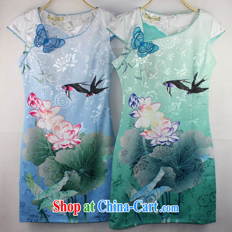 and Chuang Chuang 2015 summer dresses, stylish beauty Lotus the gradient improved fashion cheongsam dress 1569 Green S pictures, price, brand platters! Elections are good character, the national distribution, so why buy now enjoy more preferential! Health