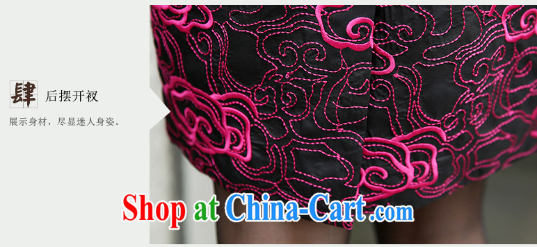 The Cayman 2015 new stylish sauna Silk Cheongsam silk cultivation China National wind cheongsam embroidered Xiangyun XL pictures, price, brand platters! Elections are good character, the national distribution, so why buy now enjoy more preferential! Health
