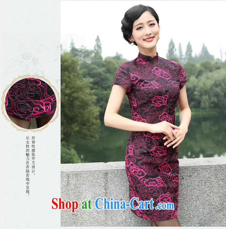 The Cayman 2015 new stylish sauna Silk Cheongsam silk cultivation China National wind cheongsam embroidered Xiangyun XL pictures, price, brand platters! Elections are good character, the national distribution, so why buy now enjoy more preferential! Health