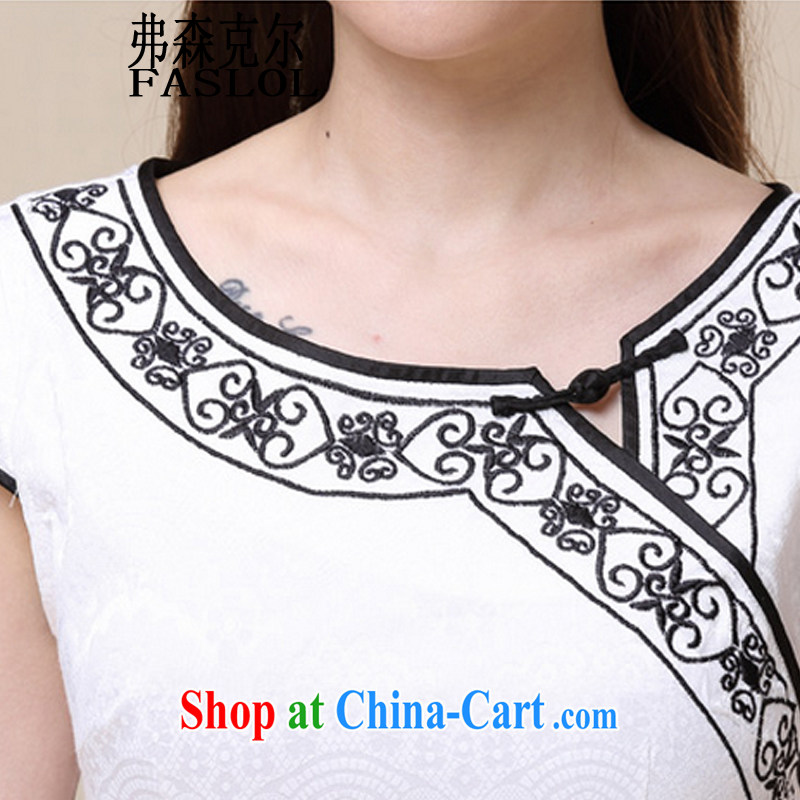 Frank, Michael 2015 spring and summer winds China National wind elegant embroidery, qipao dresses 8963 white XXL, frank, Michael (FASLOL), shopping on the Internet