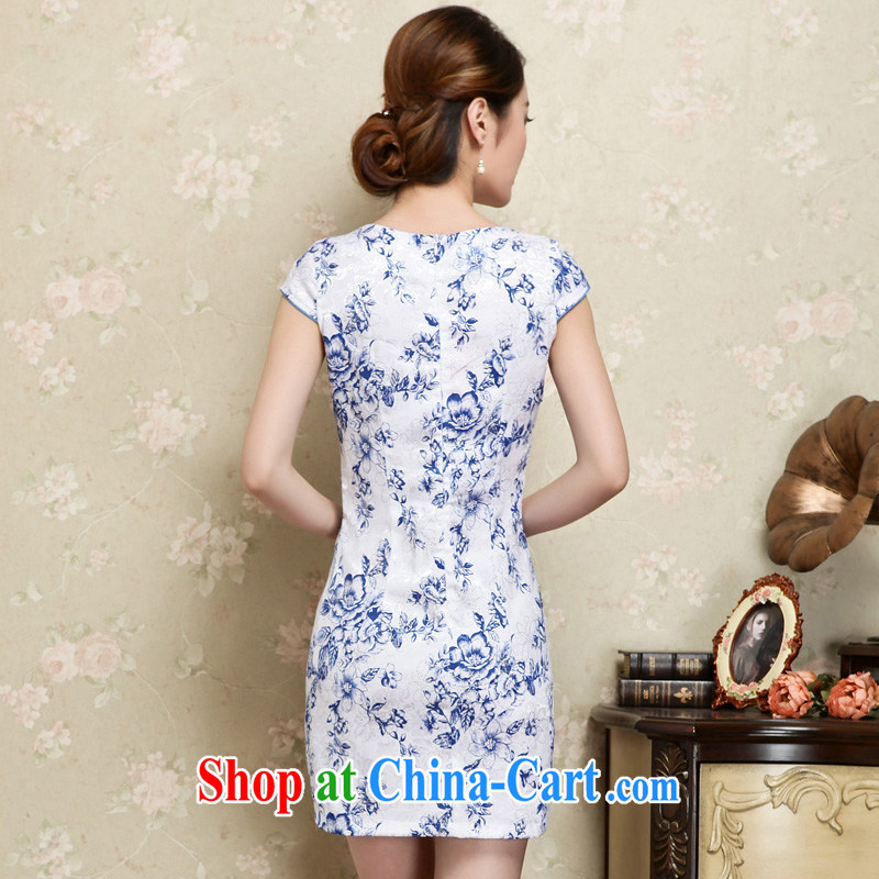 Mrs M land 2015 summer new trendy elegance beauty cheongsam dress blue XXL, Mrs M land (SHUMILIAN), and, on-line shopping