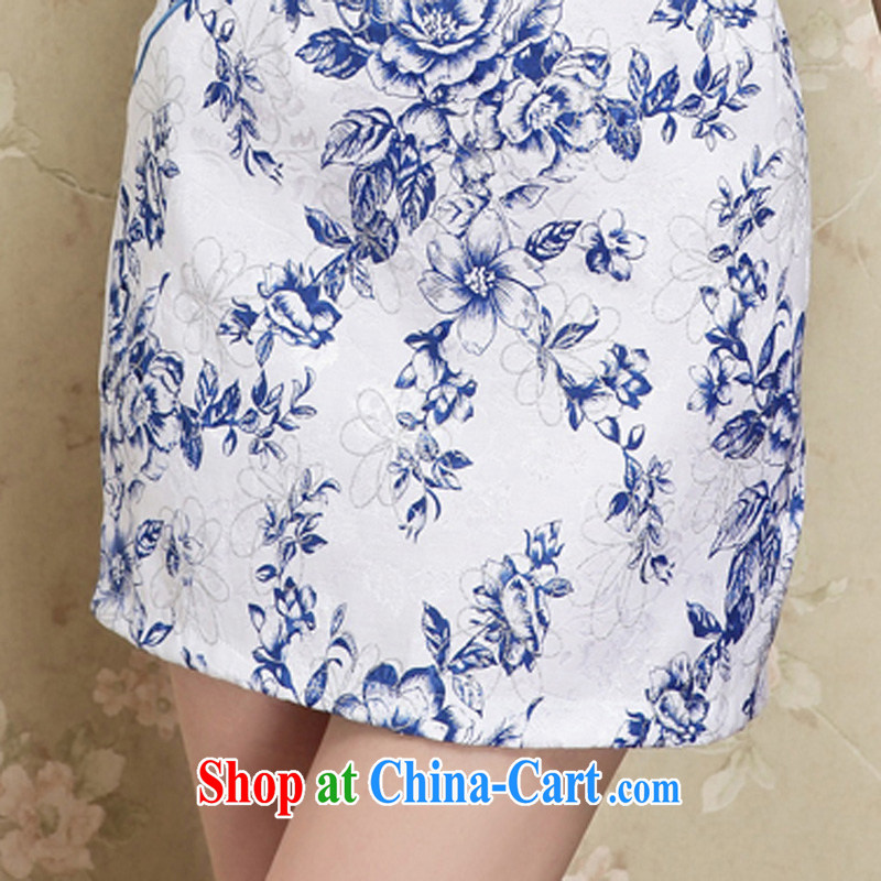 Mrs M land 2015 summer new trendy elegance beauty cheongsam dress blue XXL, Mrs M land (SHUMILIAN), and, on-line shopping