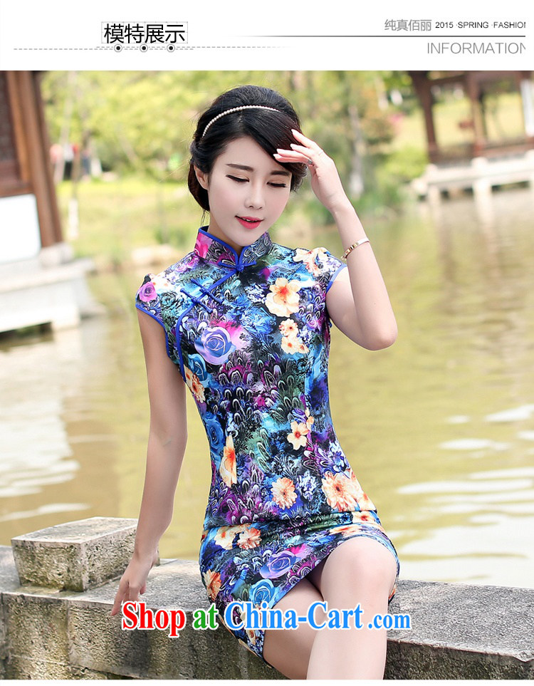 Jin Bai Lai cheongsam dress summer fashion style 2015 Tang women pack and dress short-sleeved retro improved cheongsam 4XL pictures, price, brand platters! Elections are good character, the national distribution, so why buy now enjoy more preferential! Health