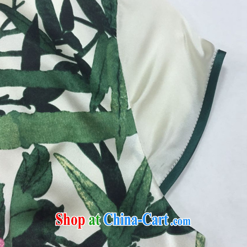 The Cayman 2015 new cheongsam dress summer sauna silk Peony L, Cayman (SiMan), shopping on the Internet