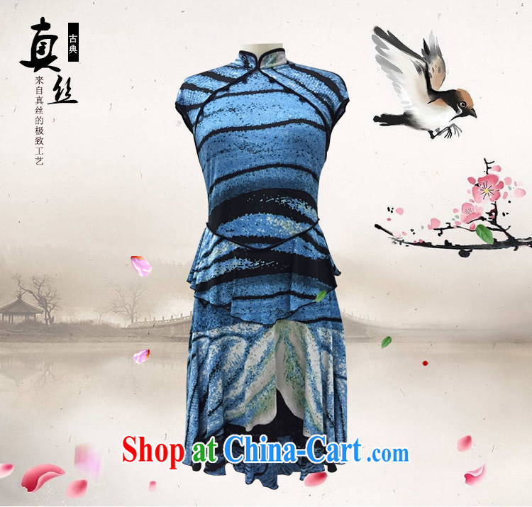 The Cayman 2015 new stylish robes sauna beauty Silk Cheongsam elegant blue butterfly dress L pictures, price, brand platters! Elections are good character, the national distribution, so why buy now enjoy more preferential! Health
