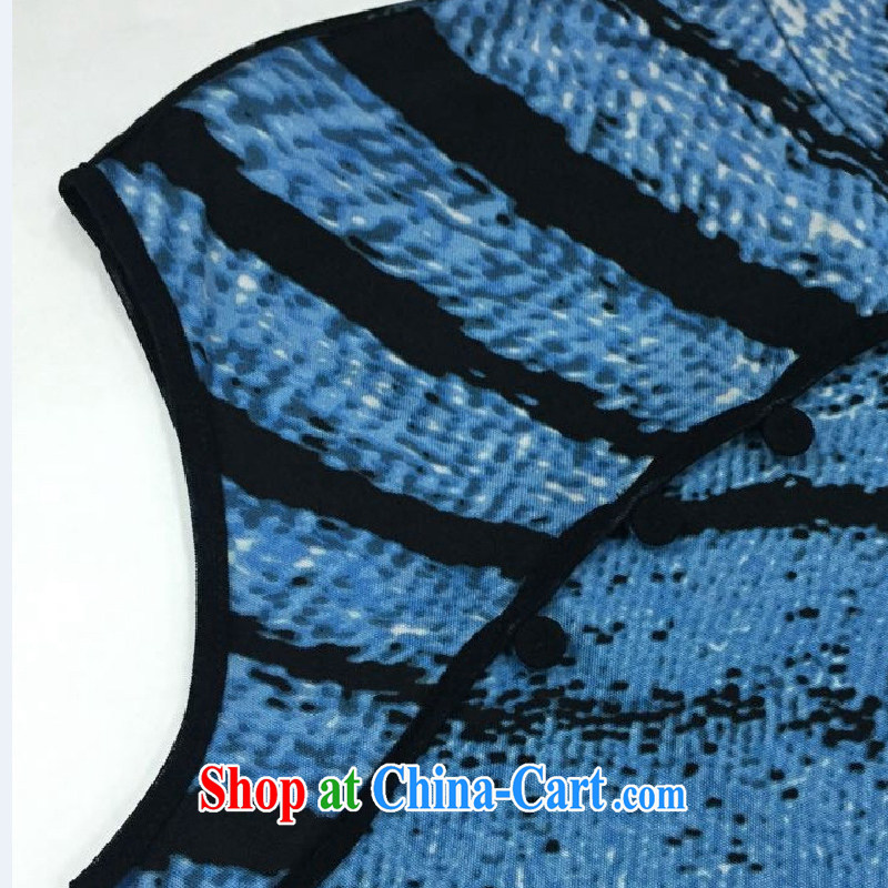 The Cayman 2015 new stylish robes sauna beauty Silk Cheongsam elegant blue butterfly dress L, Cayman (SiMan), shopping on the Internet